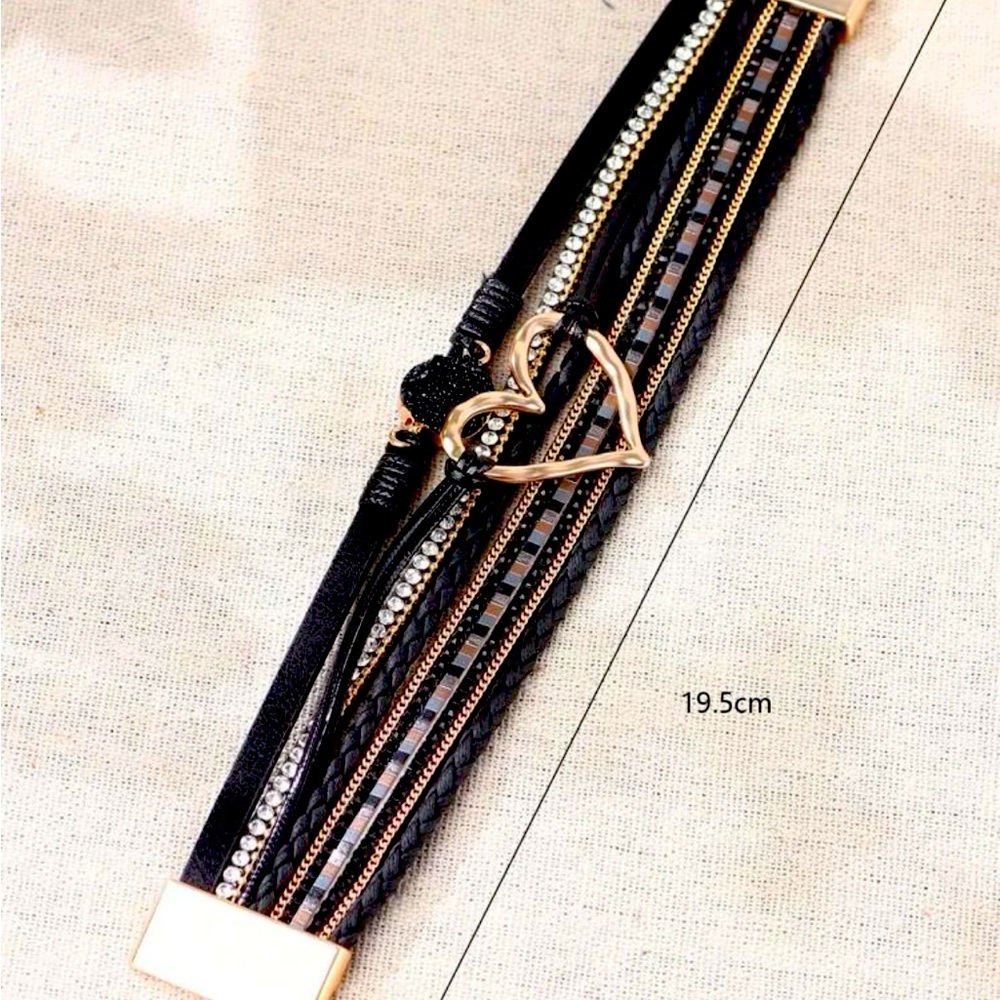 Rhinestone & Heart Magnetic Bracelet NEW 🏷️ - Picture 3 of 3